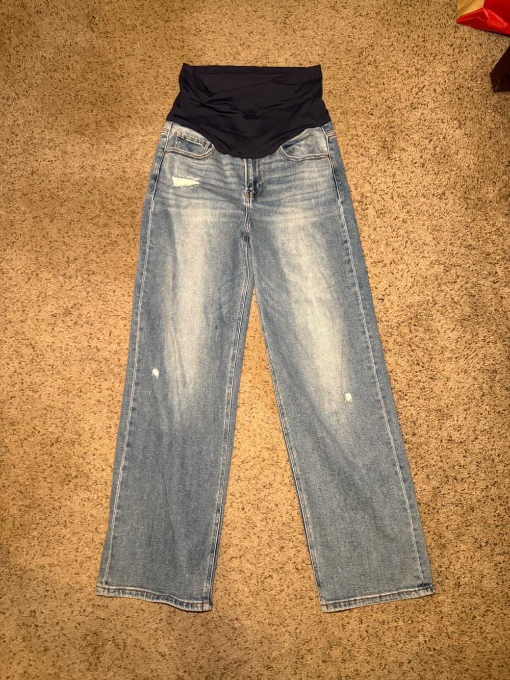 Women’s maternity Blue Washed Straight-Leg Jeans